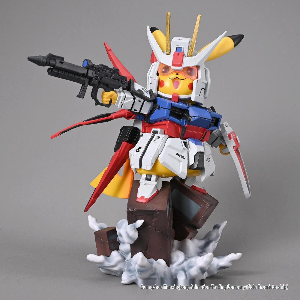 Pokémon GK Shapeshifting Pikachu x Gundam Strike Model Figure Ornament