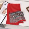 Retro Red Green Print Fashion Winter Women Knit Scarf Headscarf Casual Preppy Scarve Lady Mujer Wrap Shawl Korean New Christmas