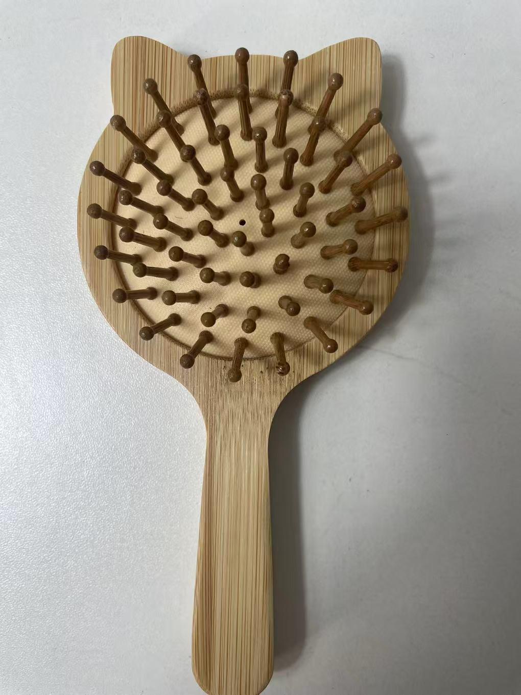 Cute Cat-Shaped Bamboo Air Cushion Comb for Kids - Portable and Massage Styling Comb