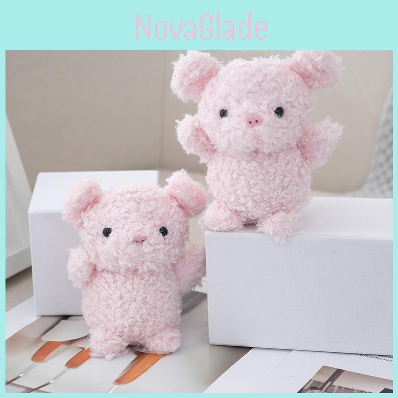 Adorable Pink Plush Pig Keychain Cute Stuffed Toy Key Holder For Couples And Friends