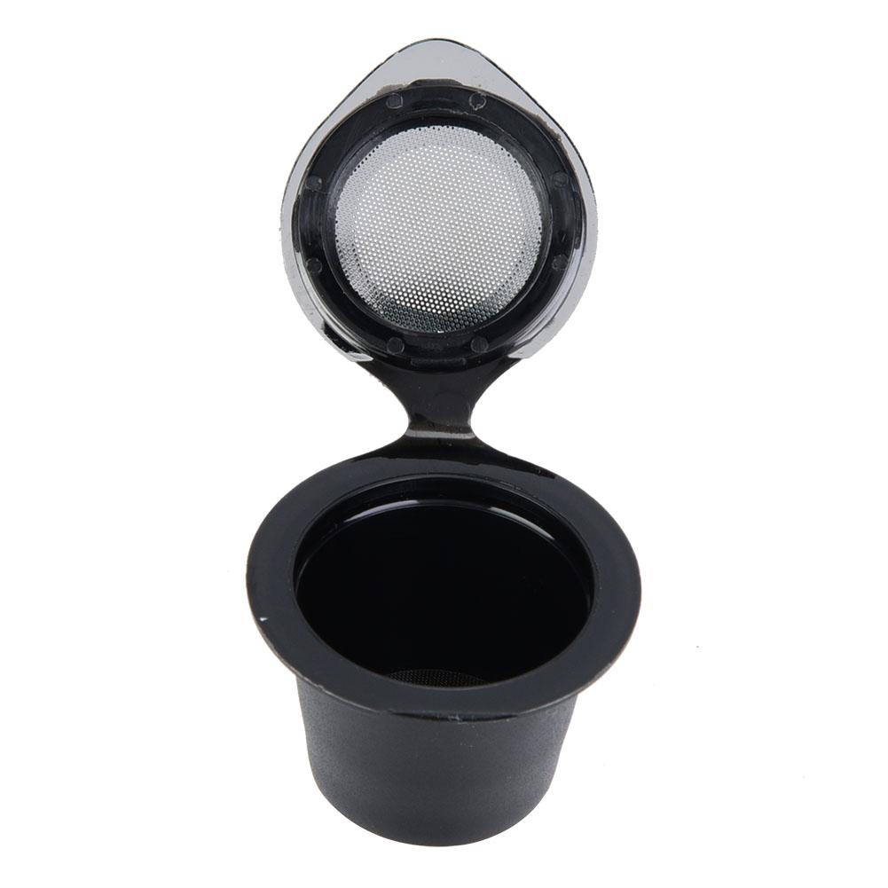 5 st/Set Plast & Rostfritt Stål Återanvändbara Påfyllningsbara Kaffekapslar Pod Filterkoppar Sil