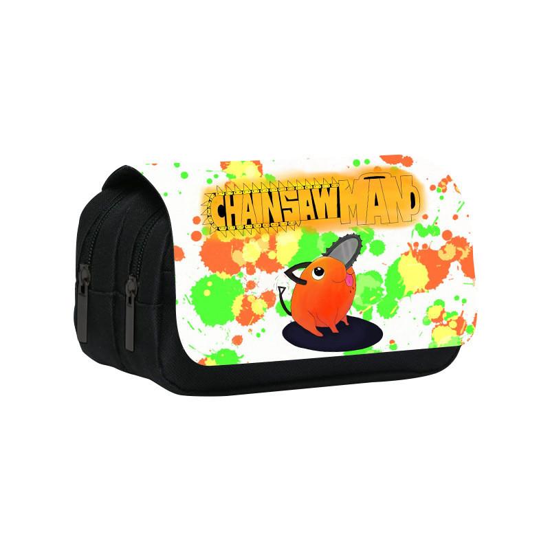 Denji Chainsaw Man Pencil Case Large Capacity Nylon Material Travel School