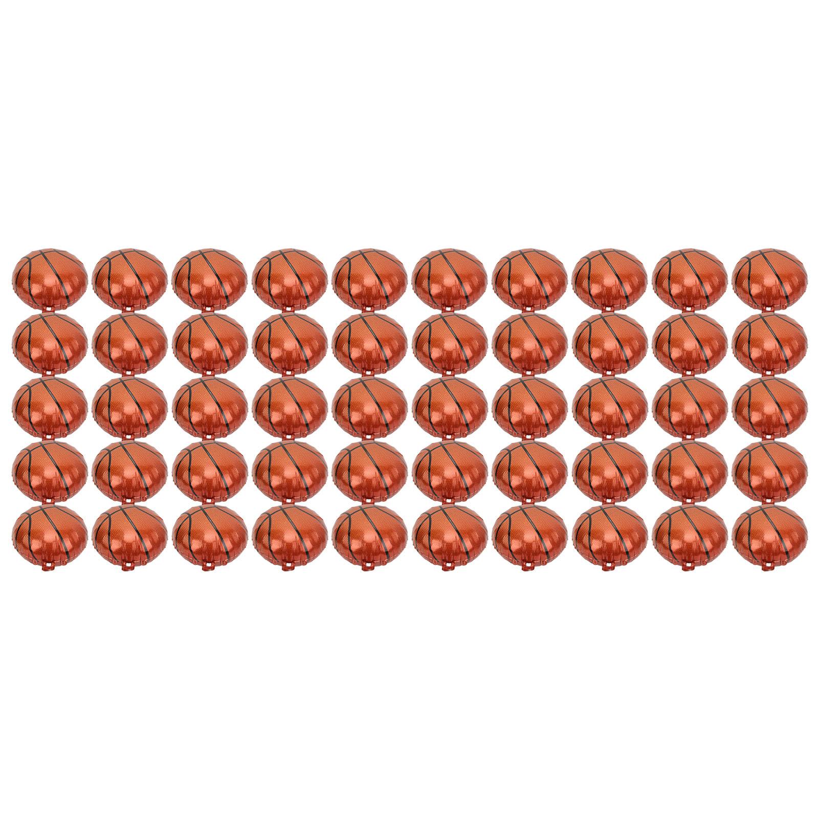 

50pcs Basketball Balloons Aluminum Foil Sport Theme Reusable Self Sealed DIY Interesting Party