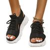 Large size sports sandals women's summer new thick-soled fly-woven soft-soled casual hollow beach sandals