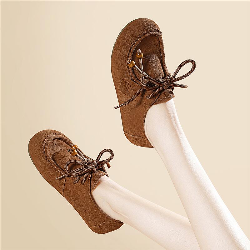 

Leather casual sports autumn and winter new bag head Birkenstocks loafflow comb beaded retro shoes women s 40