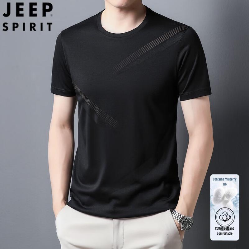 JEEP SPIRIT Men s Mulberry Silk Blend T-Shirt EUR 40