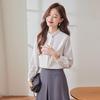 Teluoman Women's New Chinese Style Long Sleeve Mandarin Collar Shirt