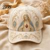 Cappello Estivo Cappellino da Baseball per Donna, Cappello con Ricamo Fiore Uccello, Leggero Traspirante Vestibilità Regolabile Giardinaggio Sole Primavera Esterno