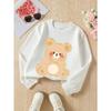 European sizes Adorable Crewneck Sweatshirt for Kids Featuring a Bear with a Blush And a Wink,Soft And Comfy Sportswear