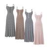 Korean Style Striped Camisole Dress: Elegant, Sleeveless, Off-Shoulder Bodycon Long Skirt