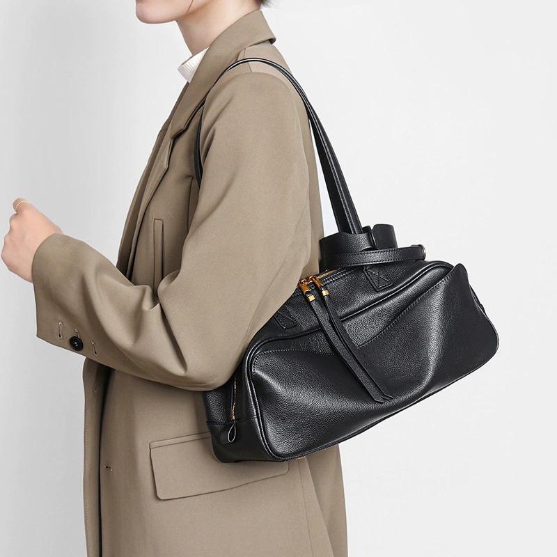 Bowling leather new bag large capacity commuter shoulder messenger bag pillow bag women