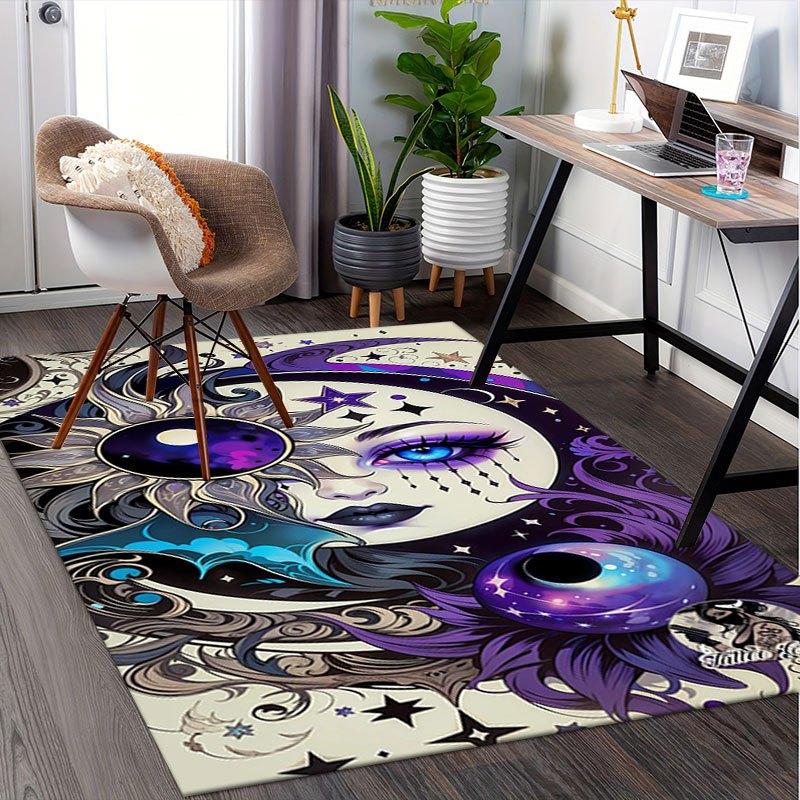 "Galactic Moon Goddess Tattoo Design Art Print"Office Mat Home Decor Office Desk Chair Carpet for office ph6