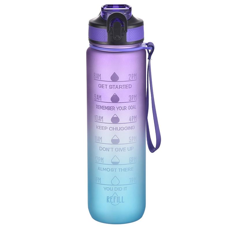 Tritan Straw Matte Gradual Change Large-capacity Sports Fitness Will Carry Rope Plastic Water Cup When Going Out