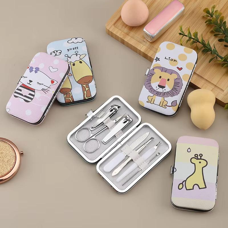 7 Pcs Set Nail Clippers Manicure Pedicure Stainless Steel Portable Cutter Tool for Travel Kit