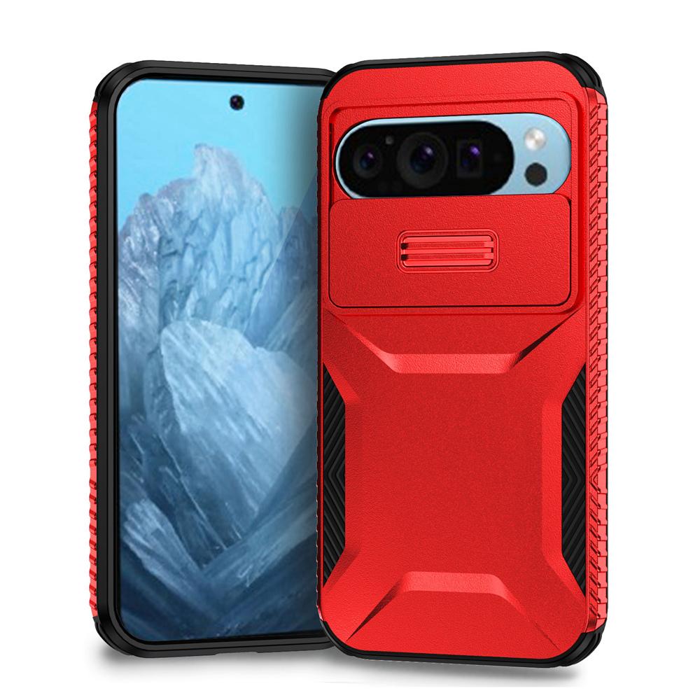 KEYSION Nárazuvzdorné pouzdro Armor Case pro Google Pixel 9 Pro XL Slide Ochrana objektivu fotoaparátu Zadní kryt telefonu pro Google Pixel 8 Pro 8A