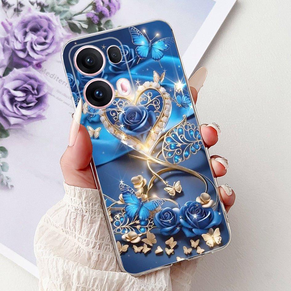 For OPPO Reno13 Pro 5G Case CPH2697 Fashion Flower Butterfly Soft Silicone Phone Cover For OPPO Reno 13 CPH2689 Reno13Pro Bumper