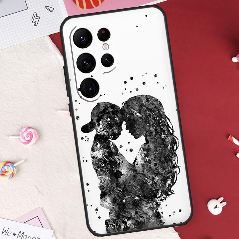 Super Mom Love Kid Case For Samsung Galaxy S24 FE S20 FE S21 S22 S23 S25 S26 Ultra S10 Plus S25 FE Cover Shell