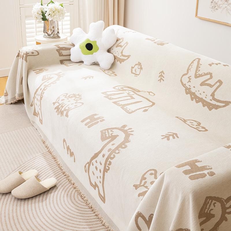 Ins Simple Cartoon Sofa Towel Chenille All-Inclusive Universal Sofa Cover Cloth Four Seasons Universal Sofa Cover Sofa Cover