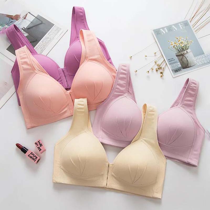 Damen Bügel-BH mit Frontverschluss, dünn, schöner Rücken, leichte, atmungsaktive Unterwäsche, verstellbarer BH, Verschluss Furu