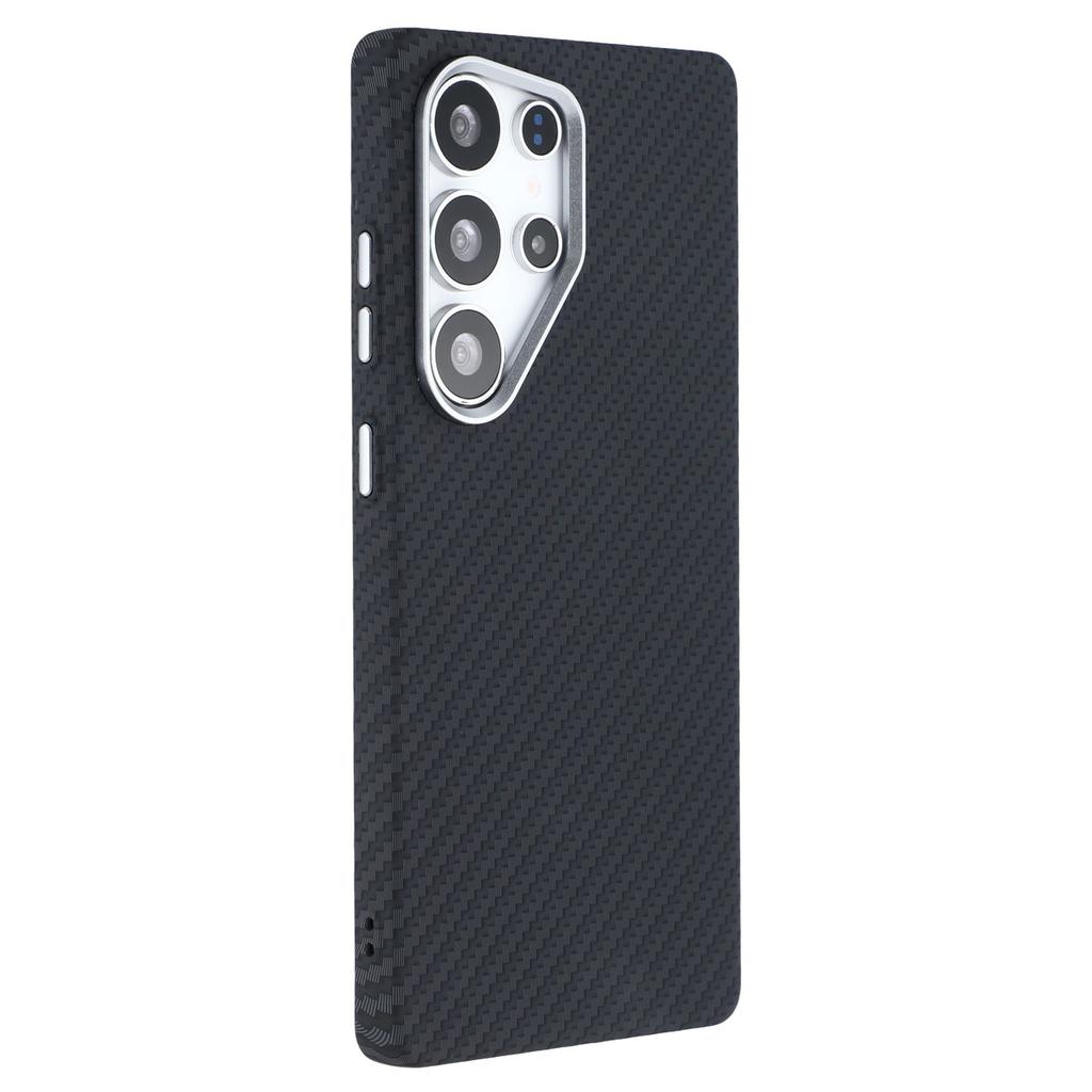 For Samsung Galaxy S25 Ultra Magnetic Case Carbon Fiber Texture Water Transfer PC Phone Cover