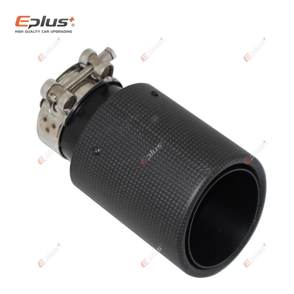 Auto Matte Karbonfaser Auspuffspitze Auspuffanlage Rohr Auspuffdüsen Universal gerollter Rand Edelstahl Schwarz