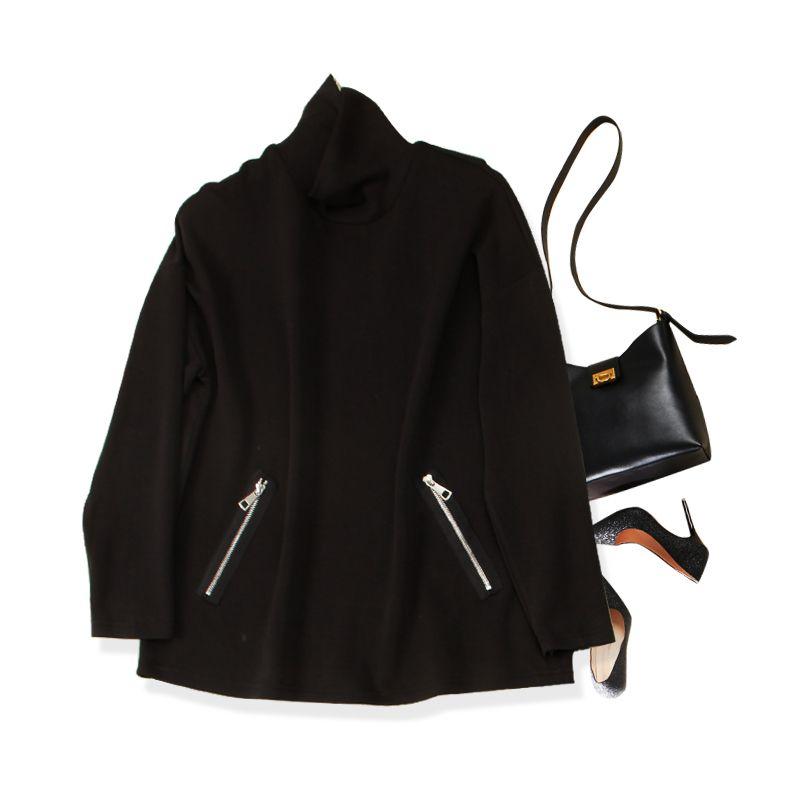 

Облегающая футболка-подкладка с ощущением второй кожи! Женский свитер Shuya с рукавами-фонариками, из упругого тенселя и хлопка, с имитацией кармана, свободного кроя, на осень и зиму Black XL