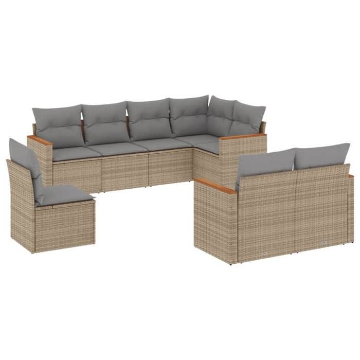 VidaXL Salon de Jardin avec Coussins 8 pcs, Canapés de Terrasse, Ensemble de Meubles de Patio, Mobilier d'Extérieur, Mélange 3226164