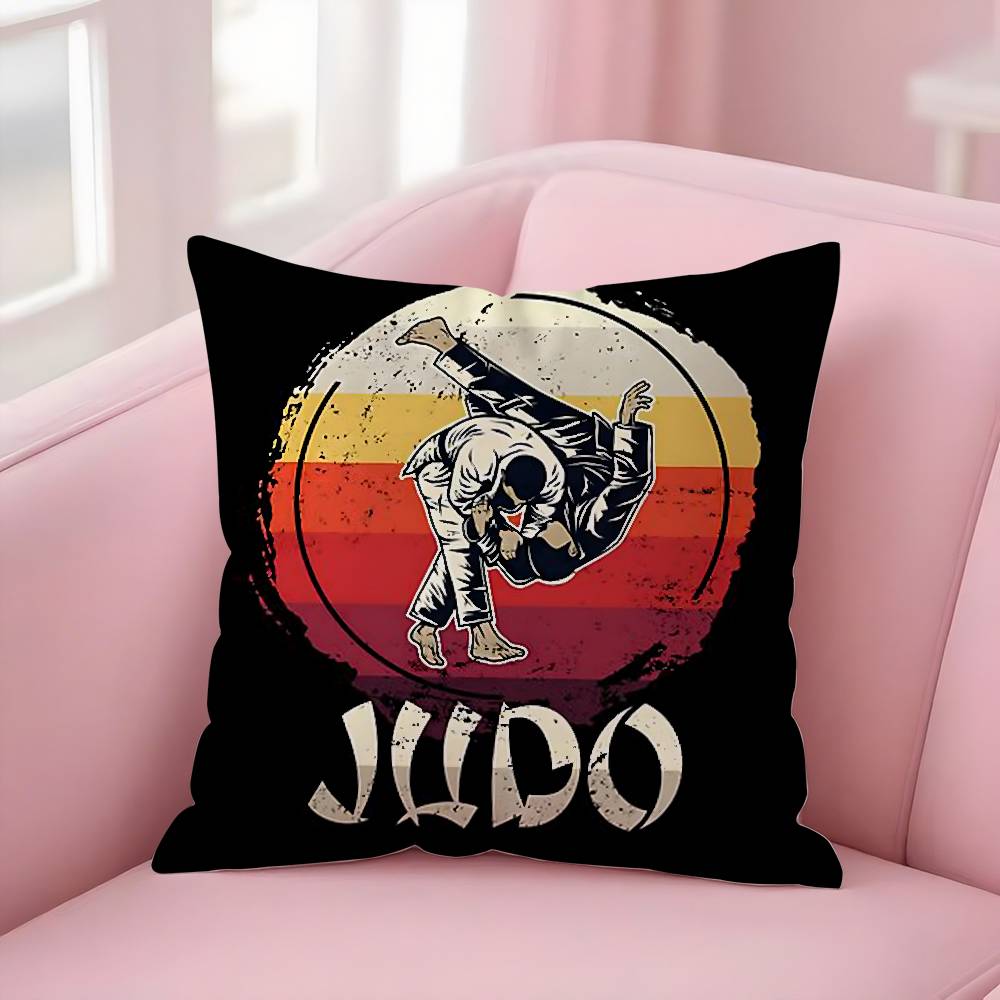 Sports Judo Martial Arts Pillow Case Sofa Short Plush Double-Sided Hd Printing Room Home Office Gift Cushion Cover