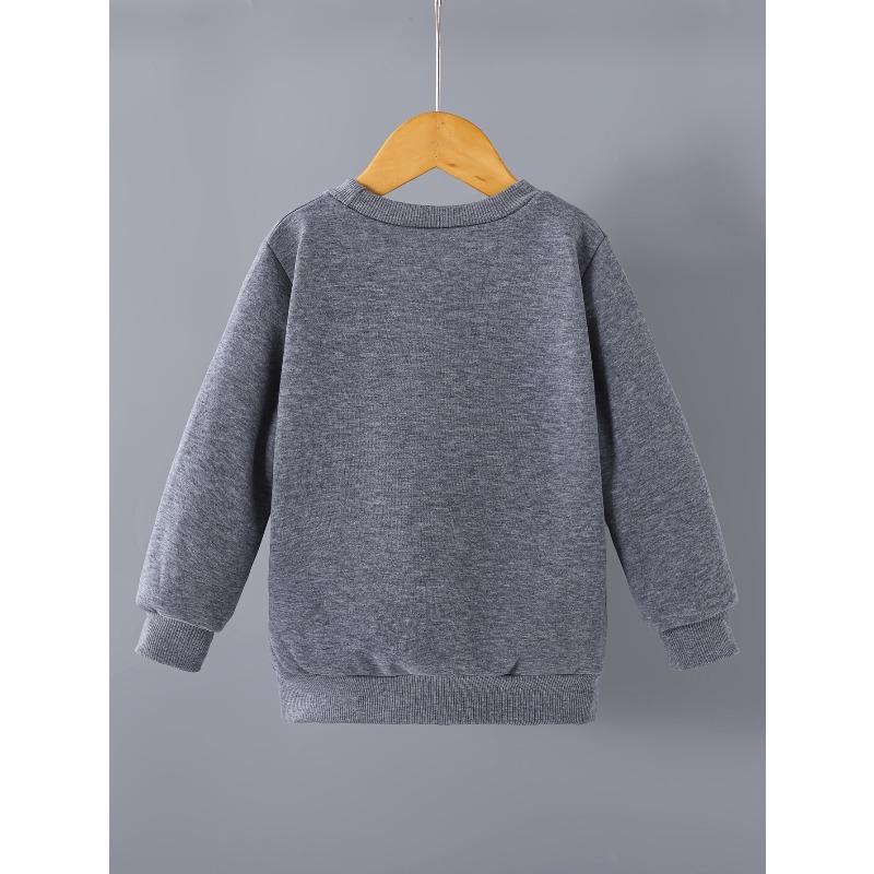 European sizes Kids' Stylish Round-Neck Pullover, Long-Sleeve Top, Featuring a Astronaut Print, Suitable for Casual Wear And Outdoor Activities
