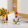 Meditation Rooster Statue Yard Art Sculpture Desktop Ornament Creative Rooster Decorative Figurine Rooster Poultry Chicken Model