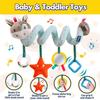 Baby Car Seat Toys Activity Stroller Toy for Boys Girls 0 3 6 9 10 12 Months, Spiral Hanging Plush Toys, Baby Stocking Stuffers