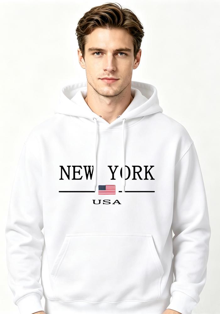 Erkek Kadın New York ABD Şehir Kapüşonluları Moda Harf Baskılı Grafik Sweatshirtler Bol Rahat Harajuku Kapüşonlu Üst Spor Giyim