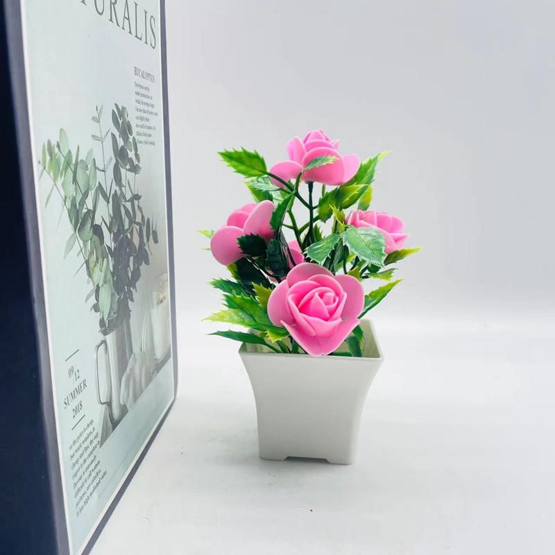 Artificial Potted Plants Artificial Flower Bonsai Artificial Green Plants Foam Roses 5 Foam Flower Ornaments
