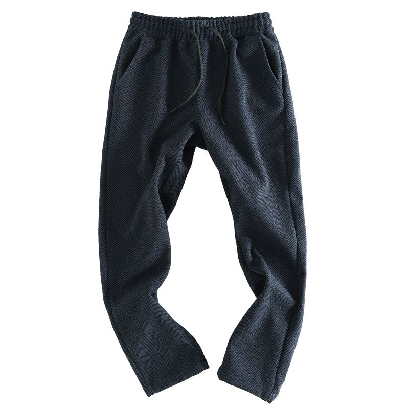Trade Cattle Goods Overplus Order Spring and Autumn Men's Elastic Waist Solid Trousers Straight Sweatpants Loose Casual Pants Straight Pants Fashion