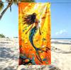 Fantasy Mermaid Underwater Beach Towel, Large Microfiber Sand Free Quick Dry Towel for Summer Vacation