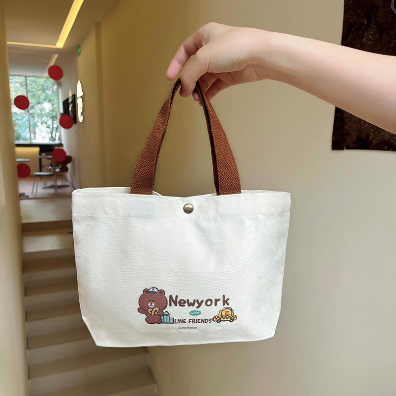 

New canvas handbag cute casual large capacity storage cloth bag