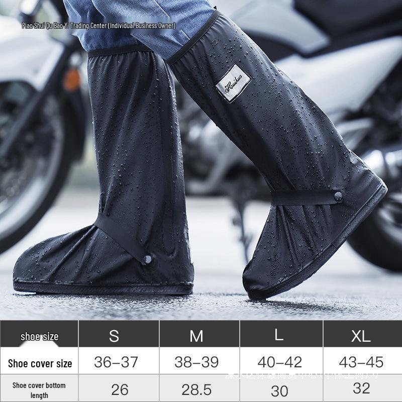 Men's & Women's High-Top Waterproof Non-Slip Rain Shoe Covers, Thickened & Wear-Resistant, Large Size