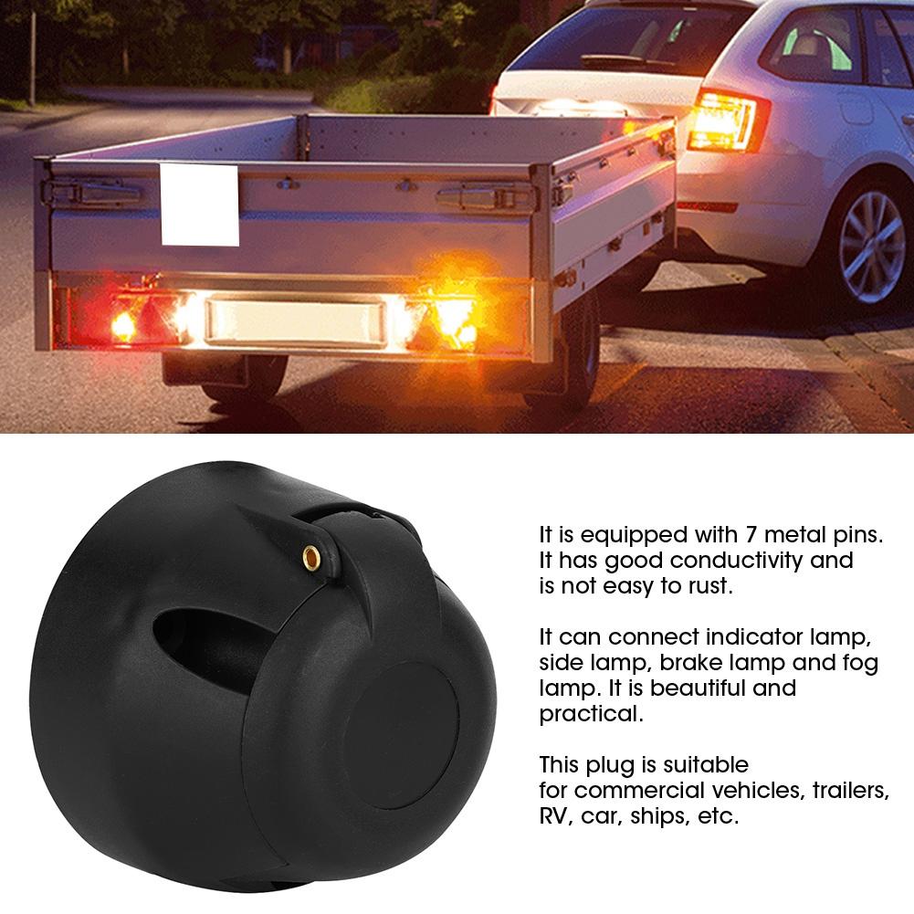 7 Pin 12V Black Plastic Car Trailer Socket Plug Adapter Connector Car Accessories