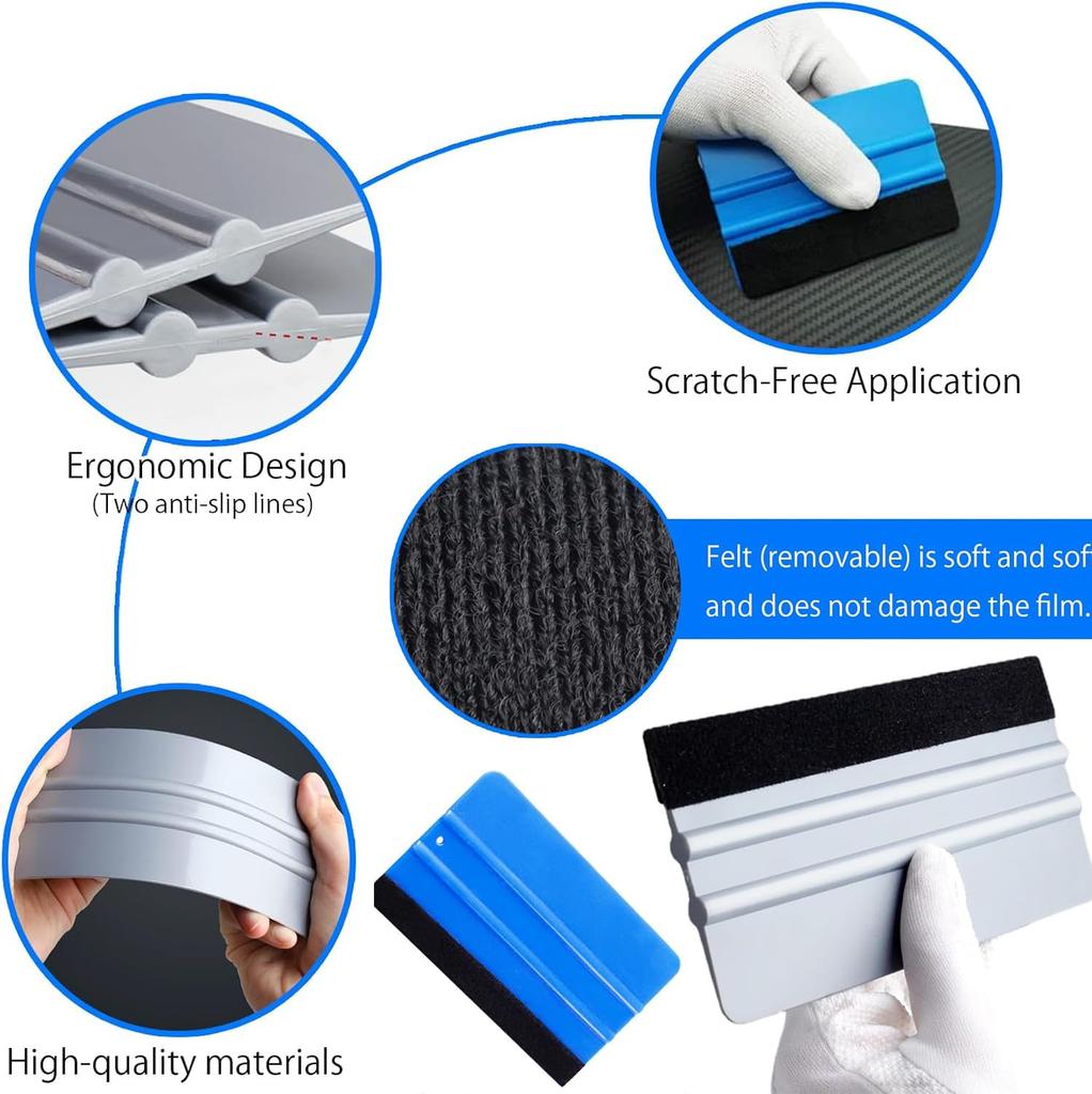 YIQFOCA 7-Piece Application Assistant Tool, Auto Wrapping Film Pasting Tool Set, No Scratches, Bubble