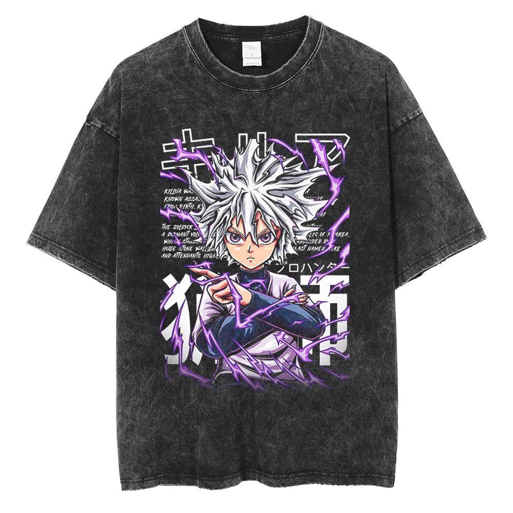 

Японское Аниме HUNTER × HUNTER Хисока Принтованная Футболка Мужская Женская Винтажные Футболки Оверсайз Футболка Харадзюку Мужская Хлопковая Футболка с Вареным Эффектом 3XL