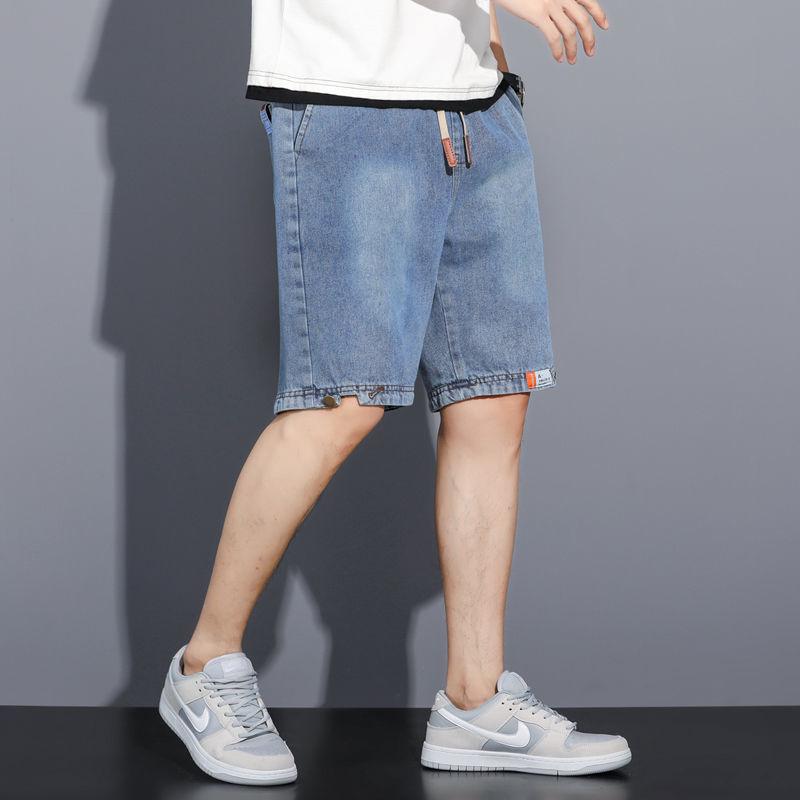 Men's Trendy Summer Denim Shorts Thin, Loose, Casual, Street Style Five-Point Shorts