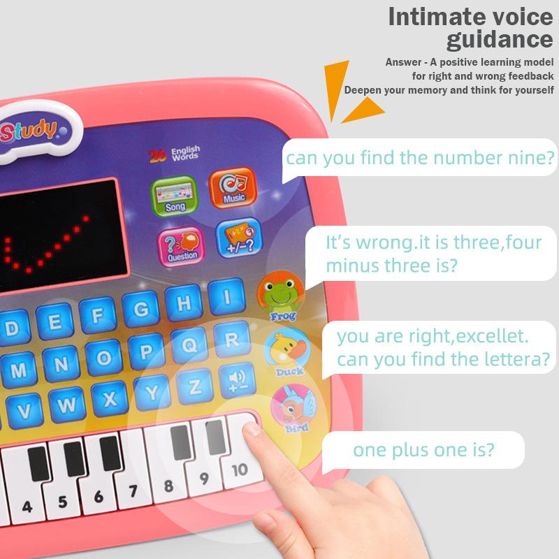 Kids Led Tablet English Learning Machine Music Sound Education Intelligent Story Machine Preschool Animal Letters Study Baby Toy