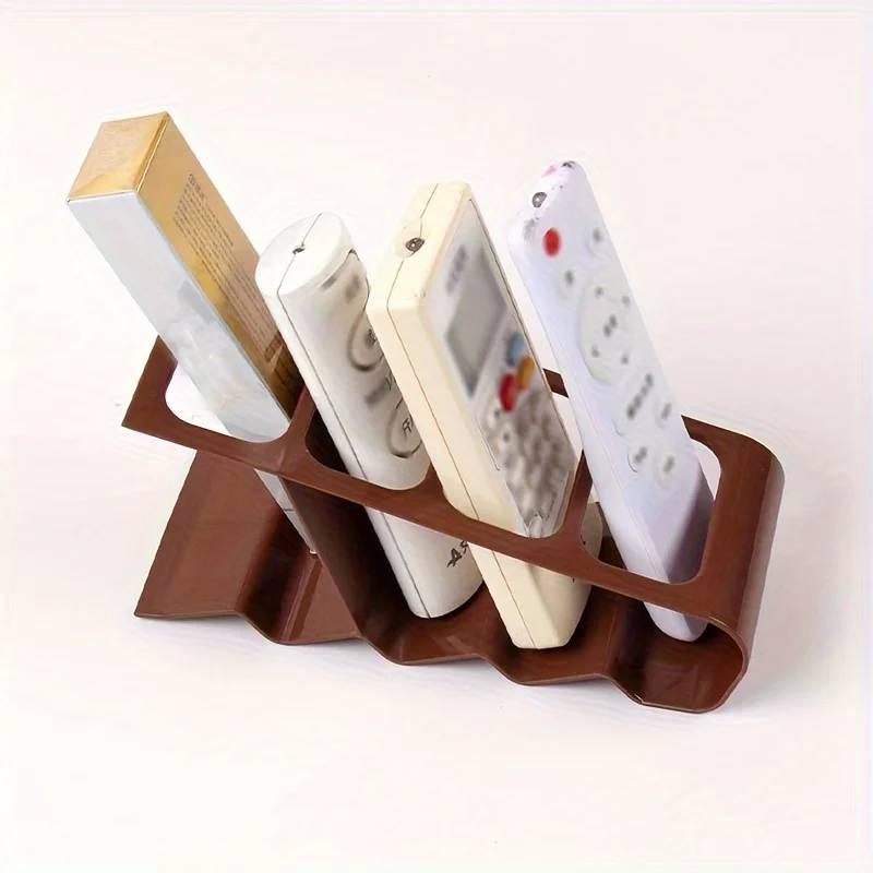 4 Compartment Remote Control Organizer Creative Desktop Storage Rack Plastic Holder Multi Purpose Desk Organizer