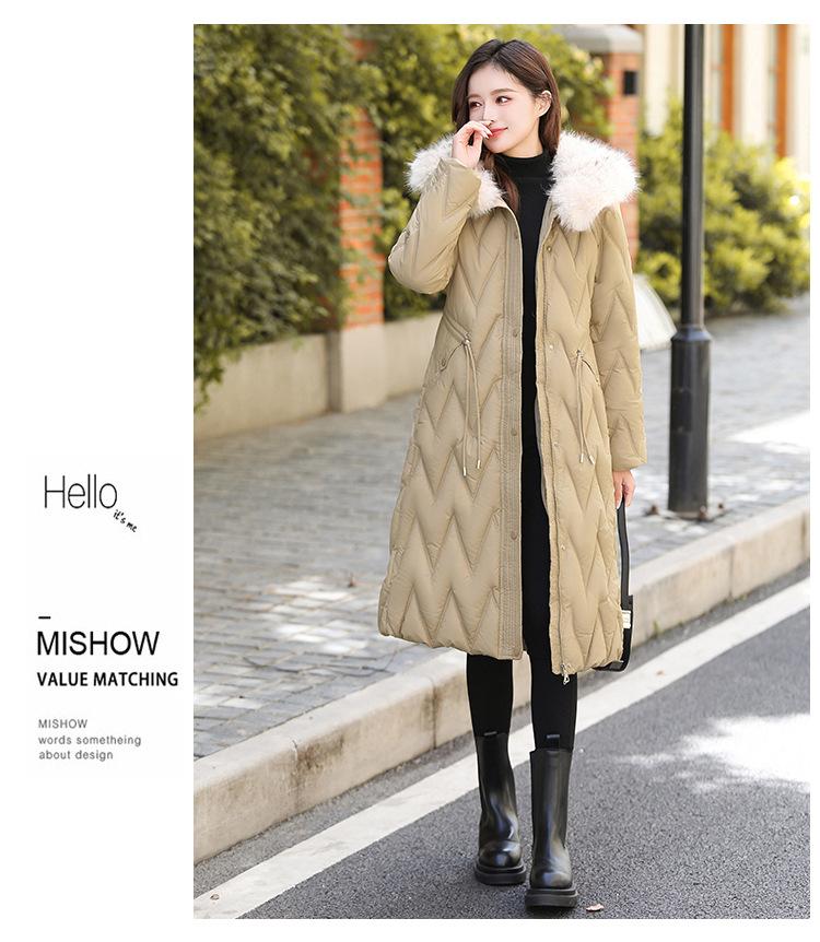 Women's Long Big Fur Collar Down Cotton Cotton Coat