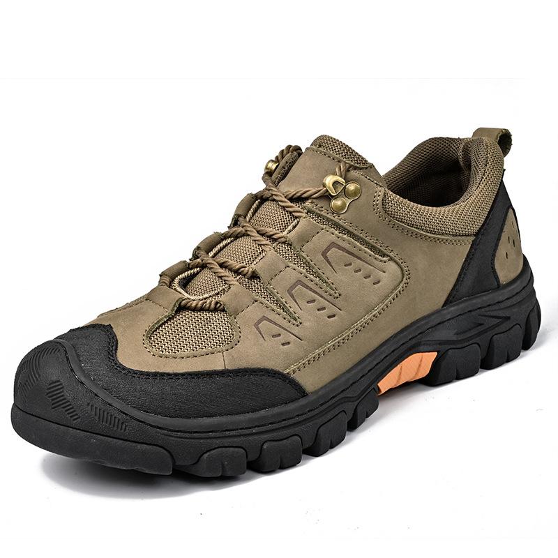 2025 Independent Station Explosive Leather Outdoor Tooling Shoes Men's Baotou Non-slip Low-top Hiking Shoes Casual