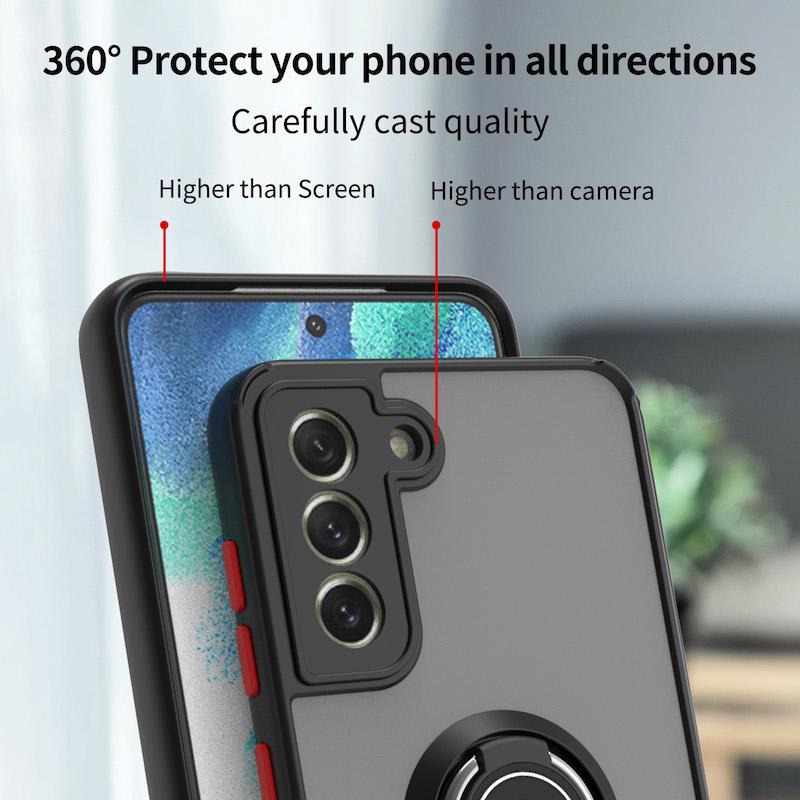 Magnetic Ring Matte Anti-fall Phone Case For Samsung Galaxy S22 Ultra S21FE S20 S8 S9 S10 Plus Note 20 10 9 8 A03 Bracket Cover