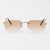 Meigan Nagoya Eyewear Sunglasses for UV Protection Japanese Gradient Light Men Stylish, 99% (UV400), Rimless, Square, Two-Point Design, Design,