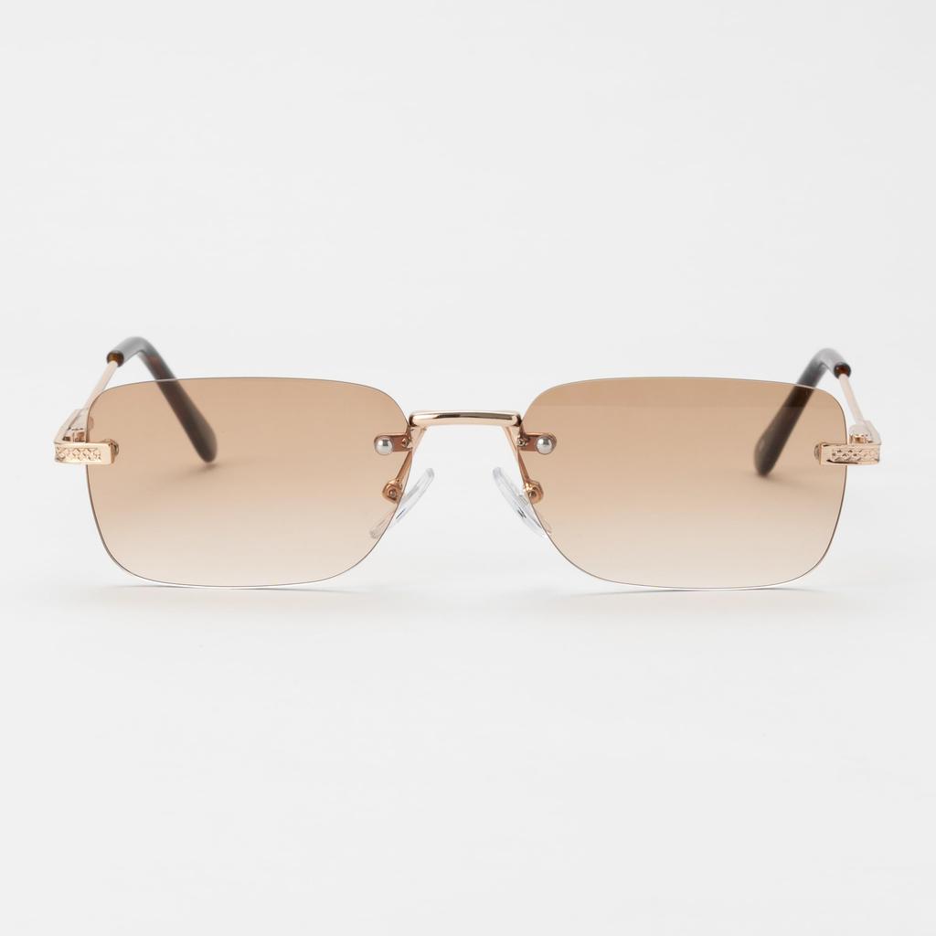 Meigan Nagoya Eyewear Sunglasses for UV Protection Japanese Gradient Light Men Stylish, 99% (UV400), Rimless, Square, Two-Point Design, Design,