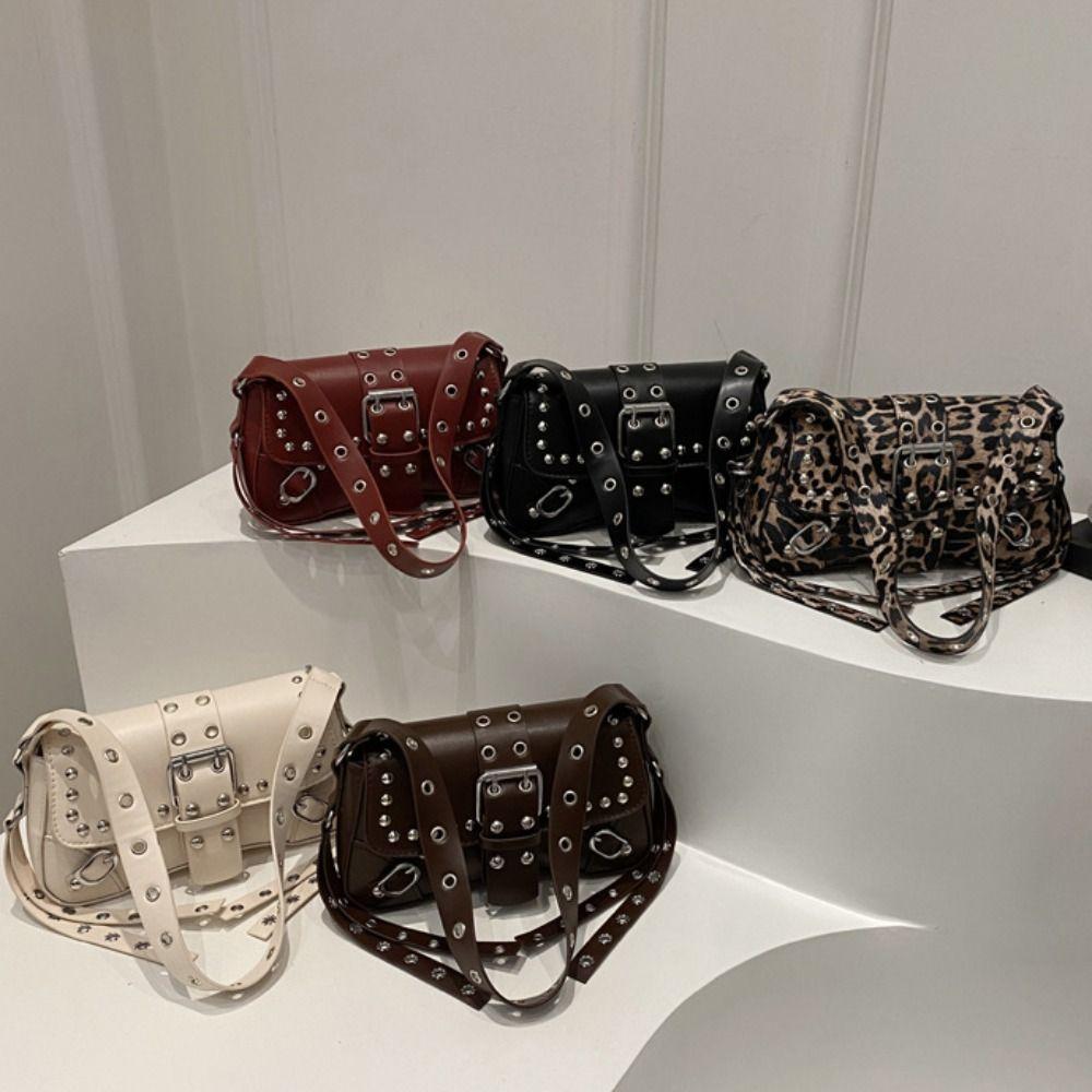 Punk Style Rivet Shoulder Bag Sweet Cool Underarm Bag Casual Tote Bag  Party