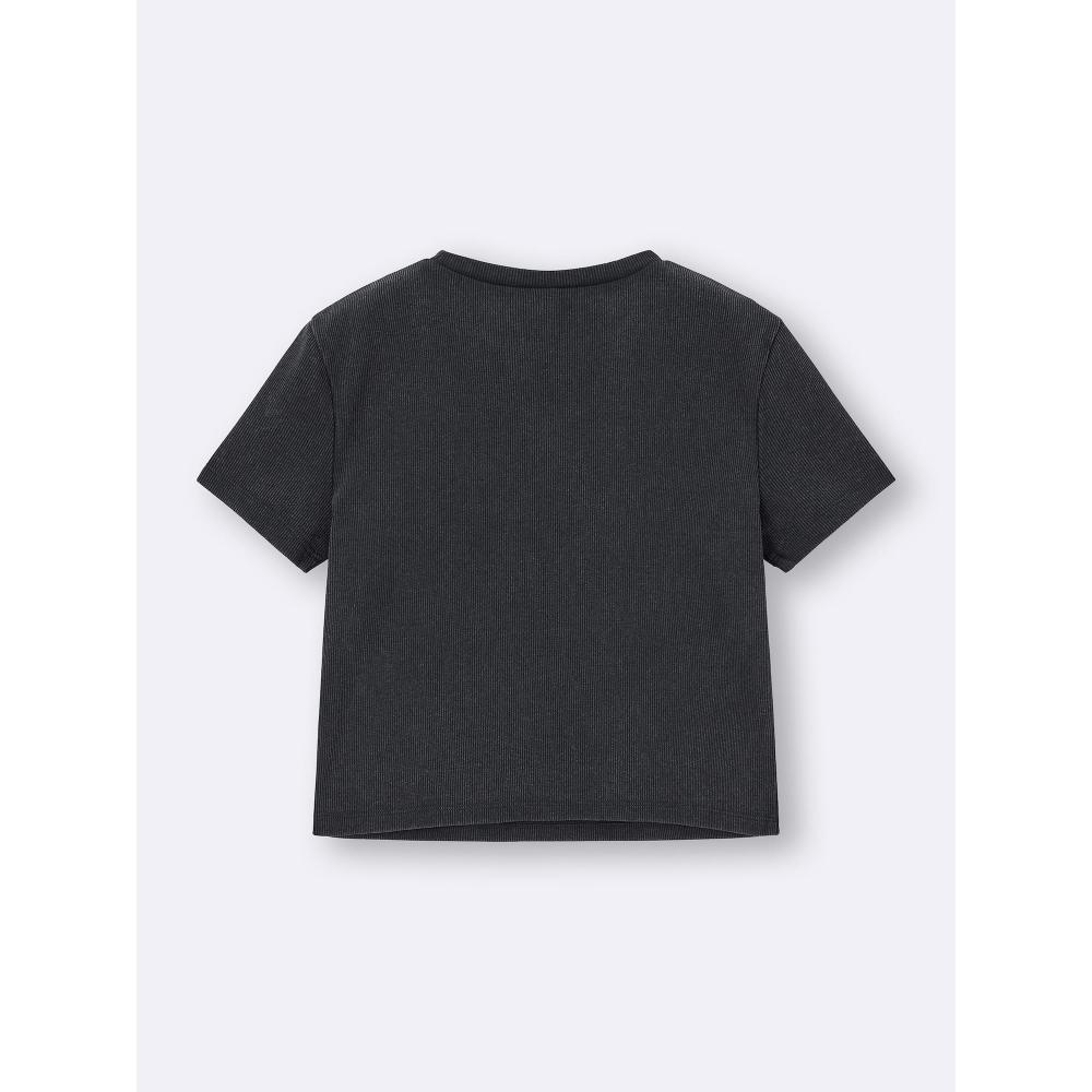 GU by Uniqlo Girls Rib Crop Logo T Jr